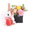 Birthday Bash Lilies Champagne & Flower Gift - Heart & Thorn flower delivery - USA delivery