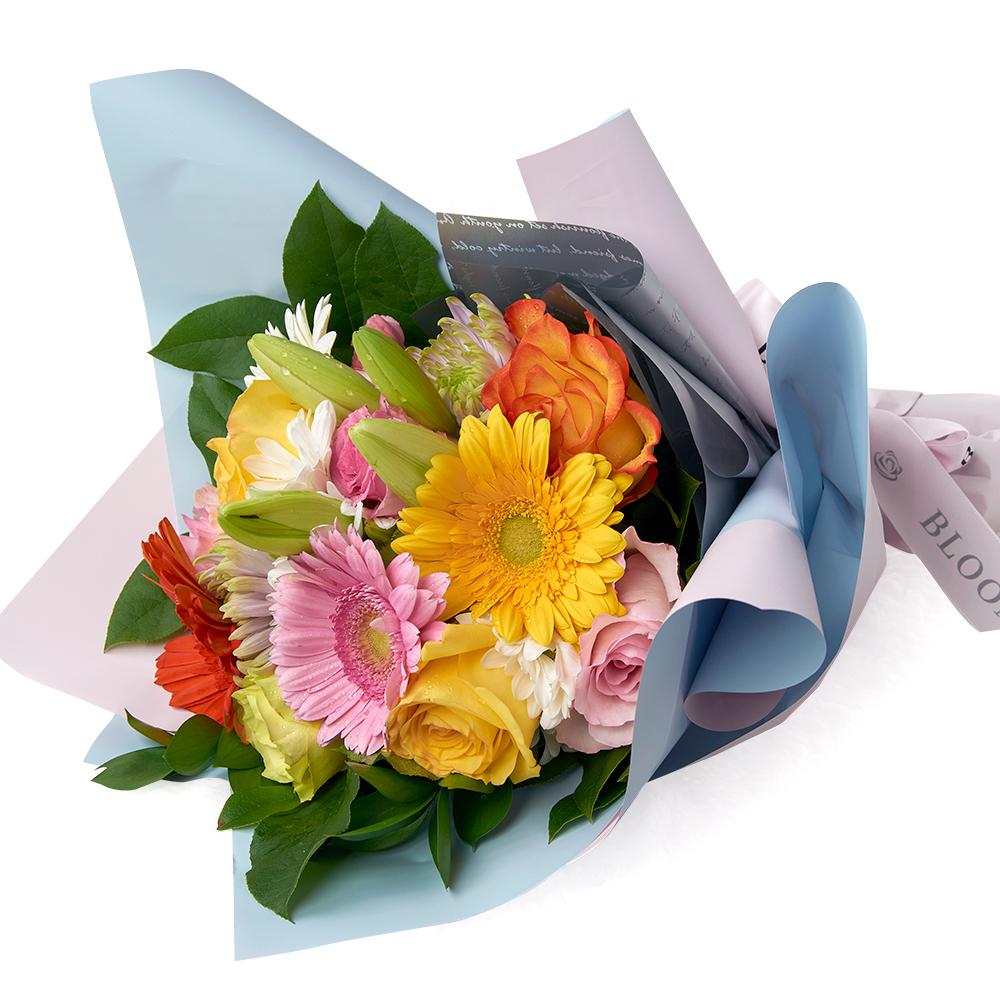 Caribbean Sunrise Mixed Bouquet - Heart & Thorn flower delivery - USA delivery