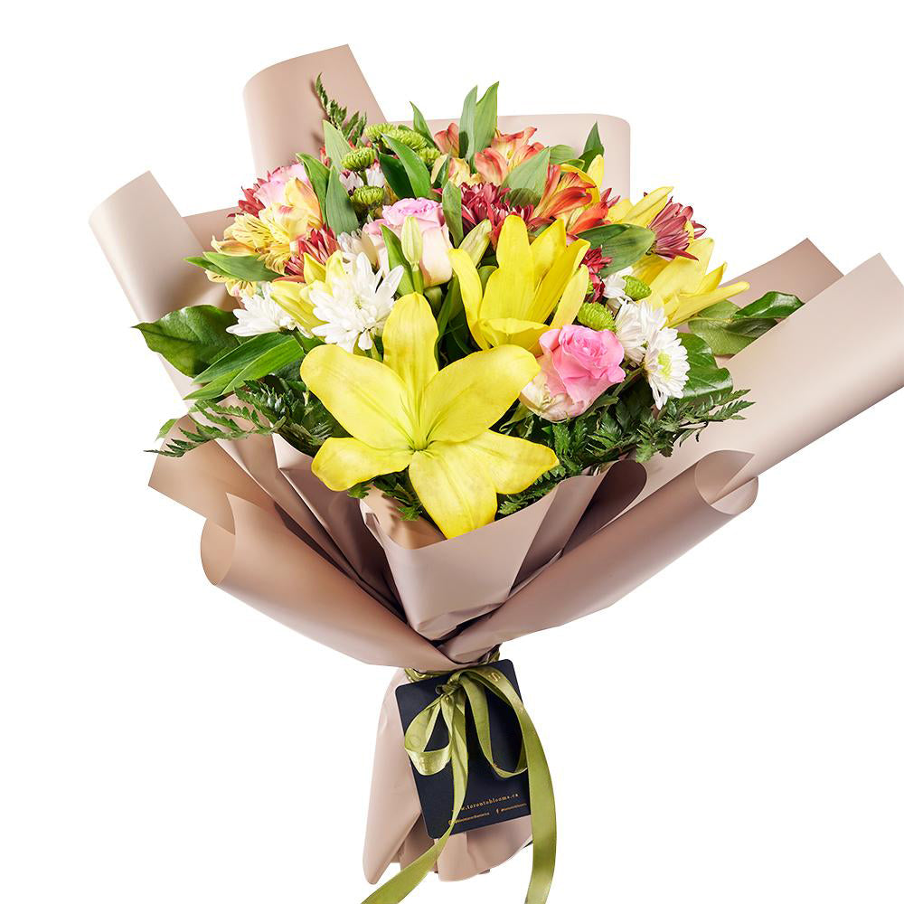 Country Cottage Mixed Peruvian Lily Bouquet - Heart & Thorn flower delivery - USA delivery