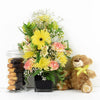 Floral Sunrise Mixed Bouquet & Bear - Heart & Thorn flower delivery - USA delivery