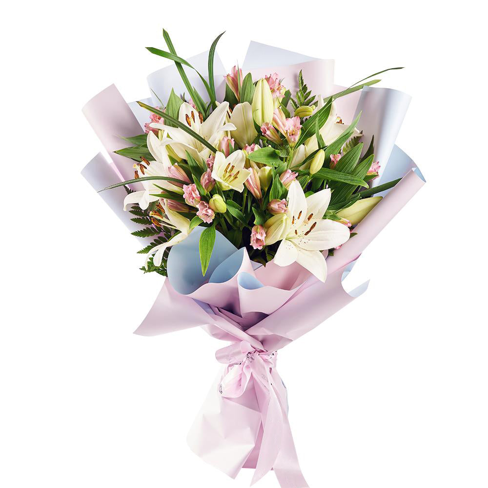 Summer Splash Lily Bouquet - Heart & Thorn flower delivery - USA delivery
