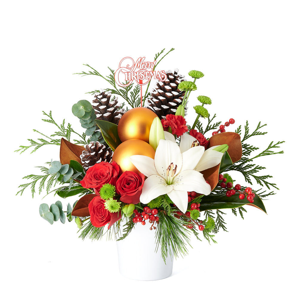 Mixed flower arrangement, Mixed Floral Arrangement, Mix Floral Arrangement, Flower Arrangement, Floral Arrangement, holiday, christmas, Set 24011-2021, holiday arrangement delivery, delivery holiday arrangement, christmas flowers usa, usa christmas flowers