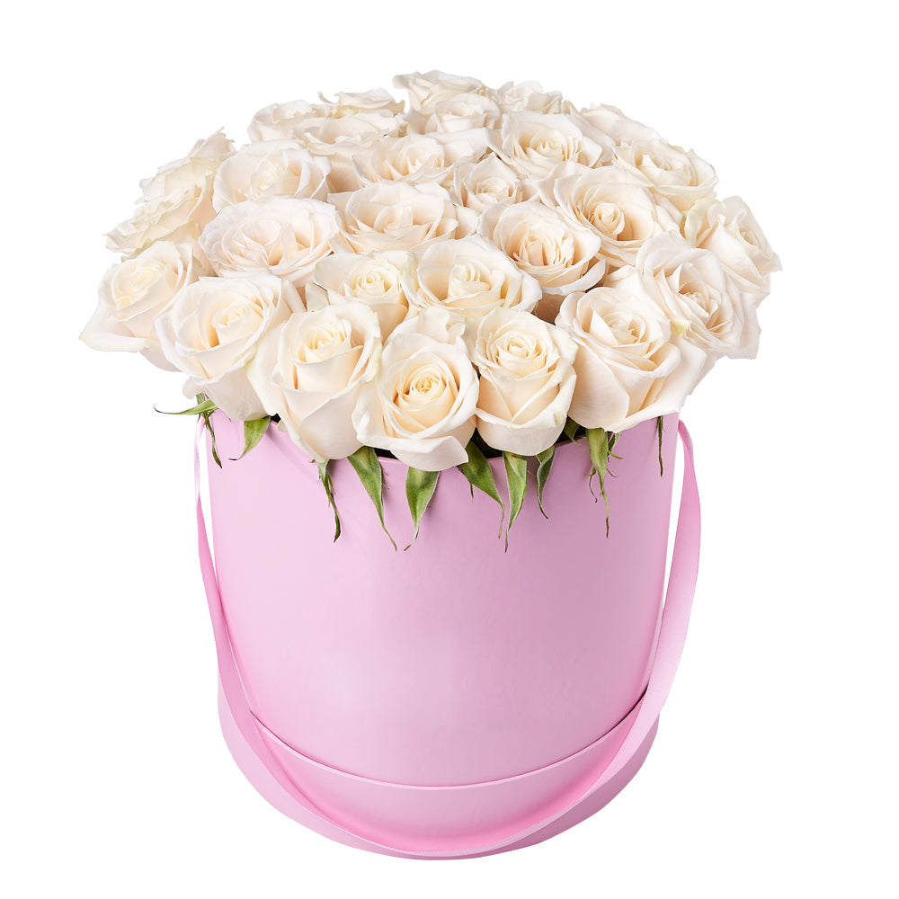 Delicate White Rose Gift Box
