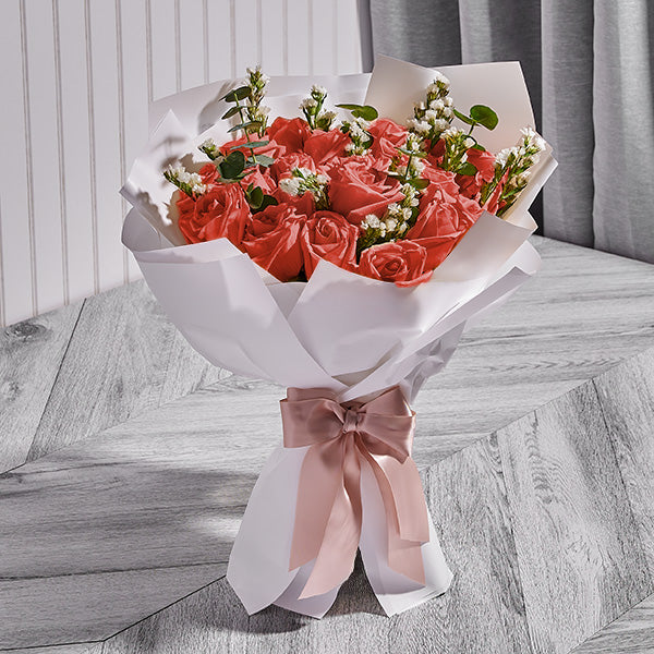 The Sunset Charm Rose Bouquet