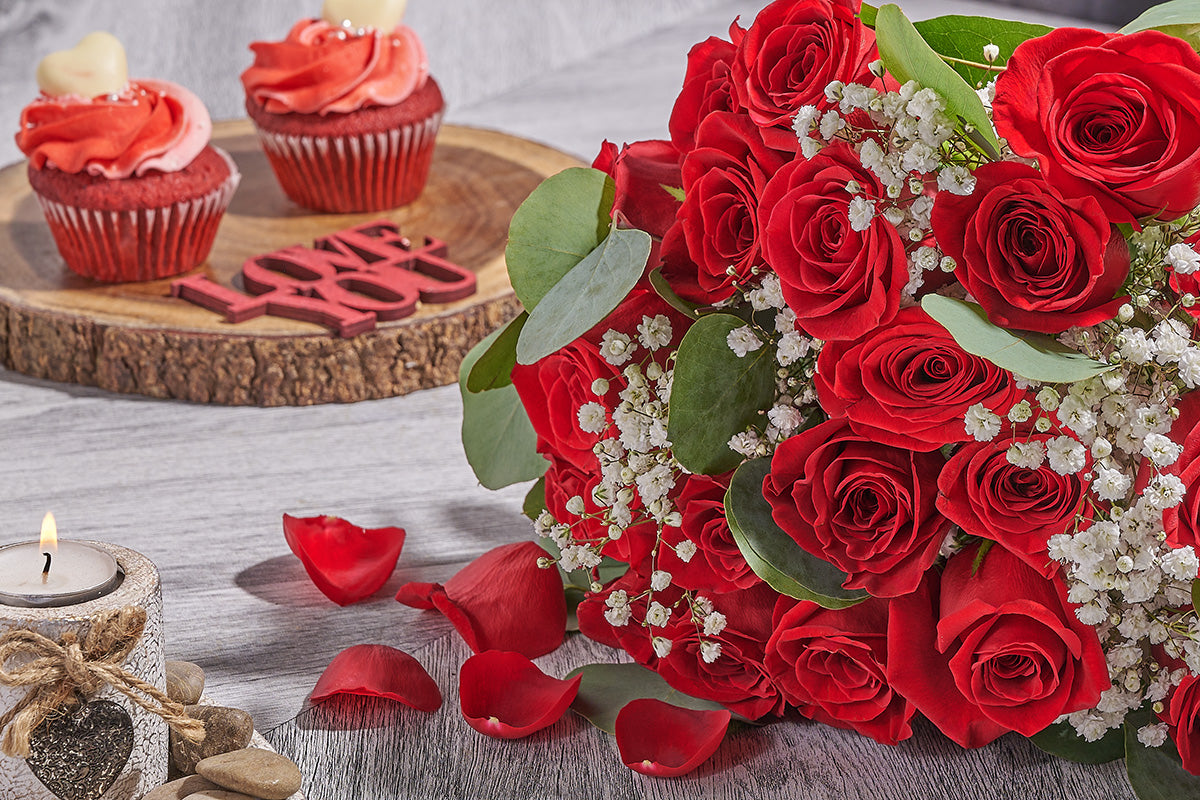 Valentine's Day rose arrangement available for delivery in California