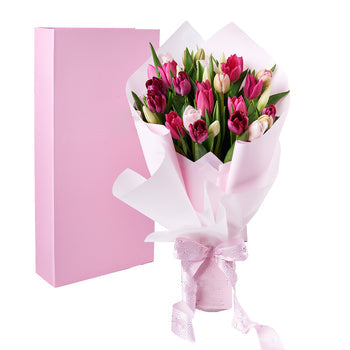 Mother's Day Assorted Tulip Bouquet & Box – Flower Arrangements