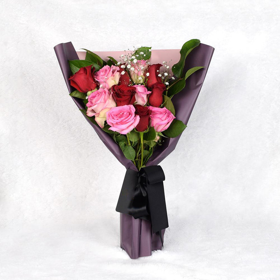 Valentine's Day 12 Stem Red & Pink Rose Bouquet, Heart & Thorn USA Same Day Flower Delivery, Valentine's Day gifts, roses