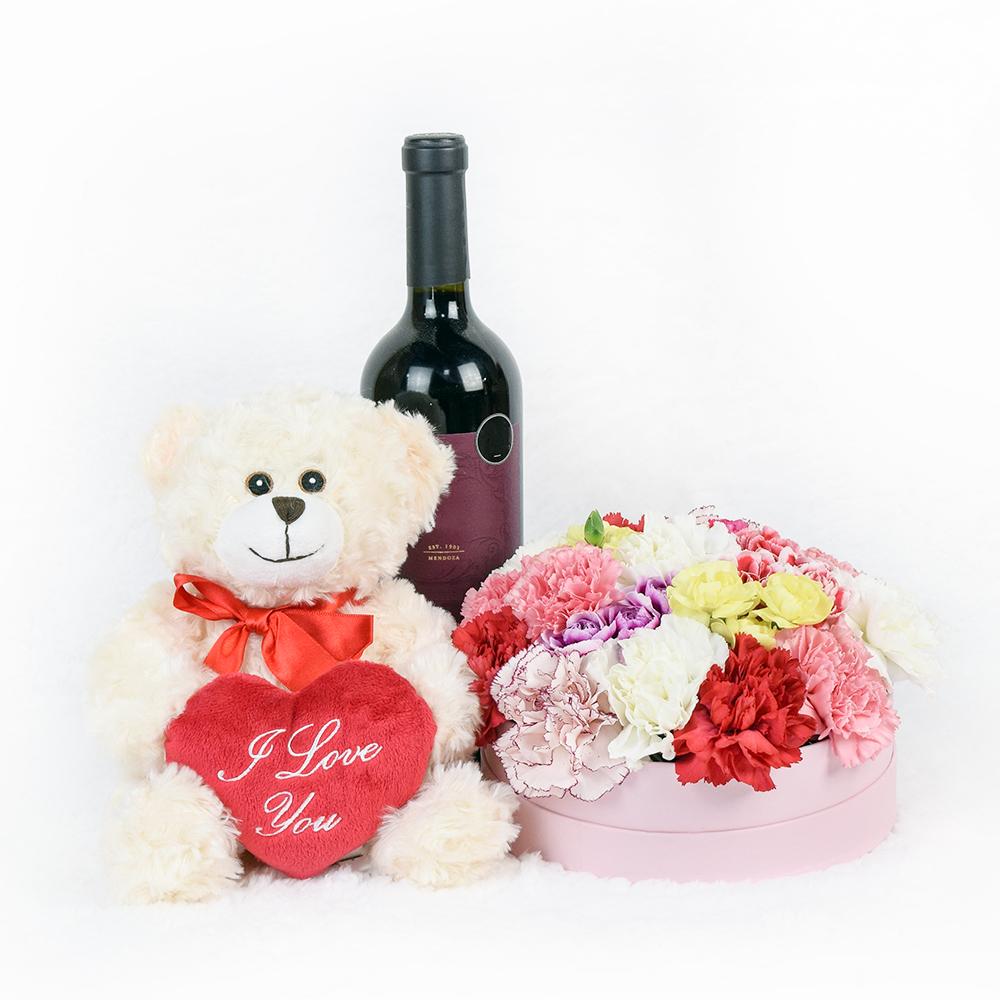 A Day In Vienna Flowers & Wine Gift - Heart & Thorn flower delivery - USA Delivery
