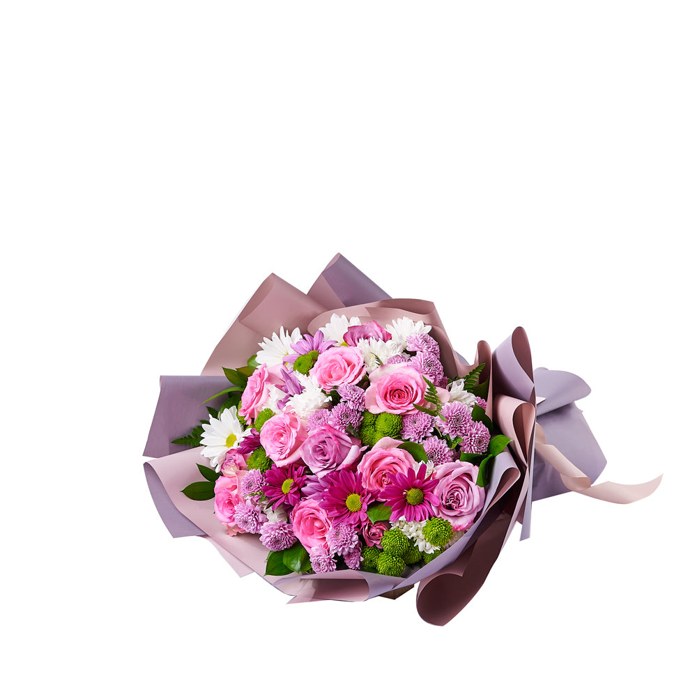 Pink & Purple Mixed Daisy Bouquet – Flower Arrangements – USA delivery -  Heart & Thorn USA