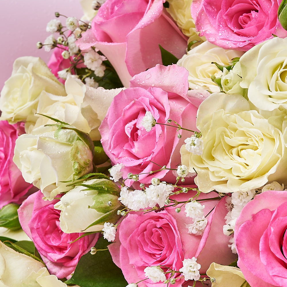 Sublime Pink & White Rose Bouquet – Flower Arrangements – USA
