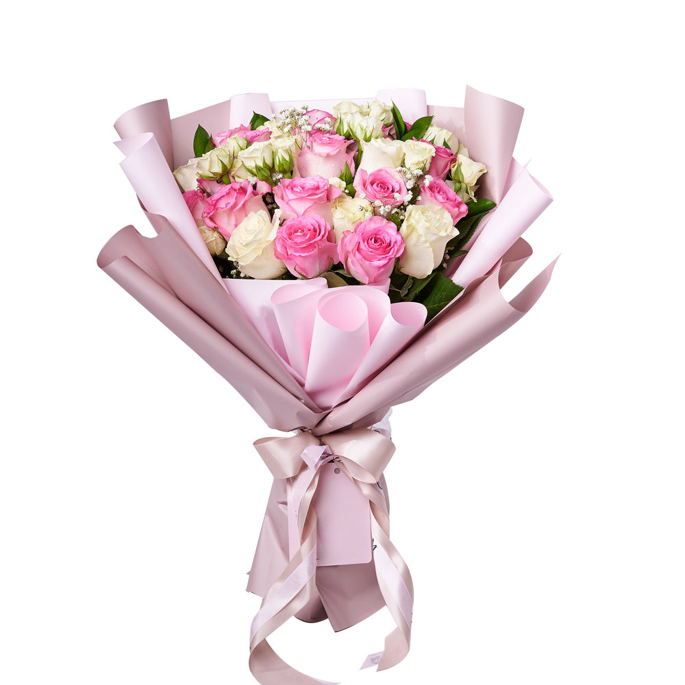 Sublime Pink & White Rose Bouquet, floral gift, rose gift, flower gift, rose bouquet