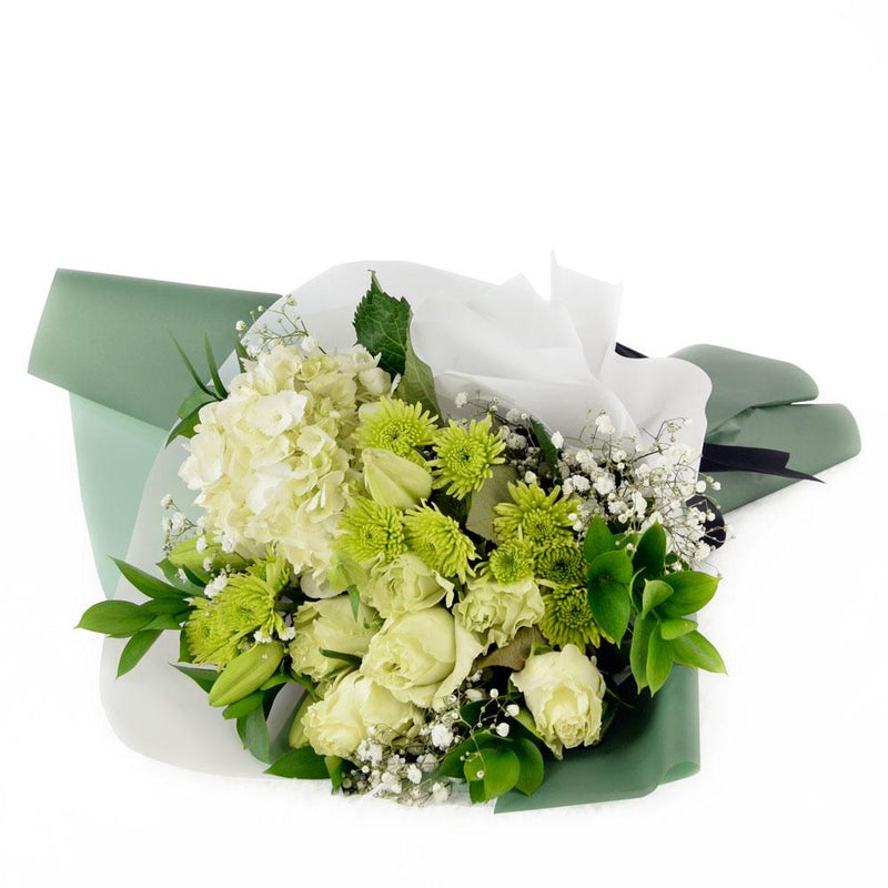 Mixed White Flowers Bouquet by Happiness Flowers