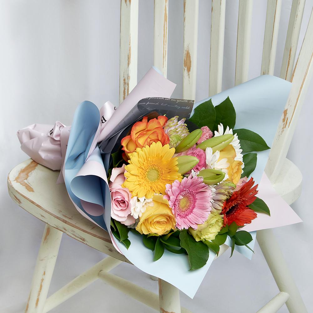 Caribbean Sunrise Mixed Bouquet - Heart & Thorn flower delivery - USA delivery