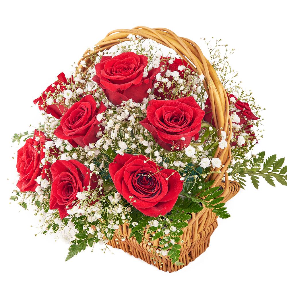 Classic Roses in Basket