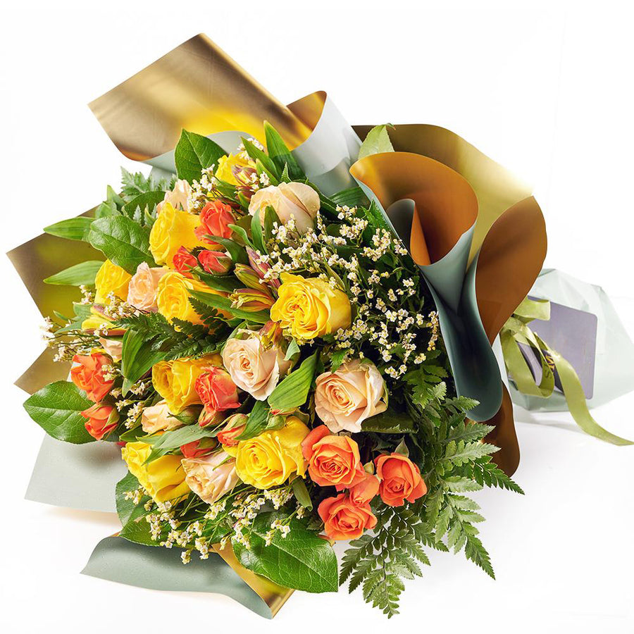 English Fall Mixed Rose Bouquet - Heart & Thorn flower delivery - USA delivery