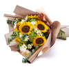 Eternal Sunshine Sunflower Bouquet. Fresh Selection of Sunflowers, Green Hydrangeas, Daisies, Eucalyptus, and Ruscus Gathered in a Floral Wrap and Tied with Designer Ribbon. Mixed Flower Gifts from Heart & Thorn USA - Same Day USA Delivery.