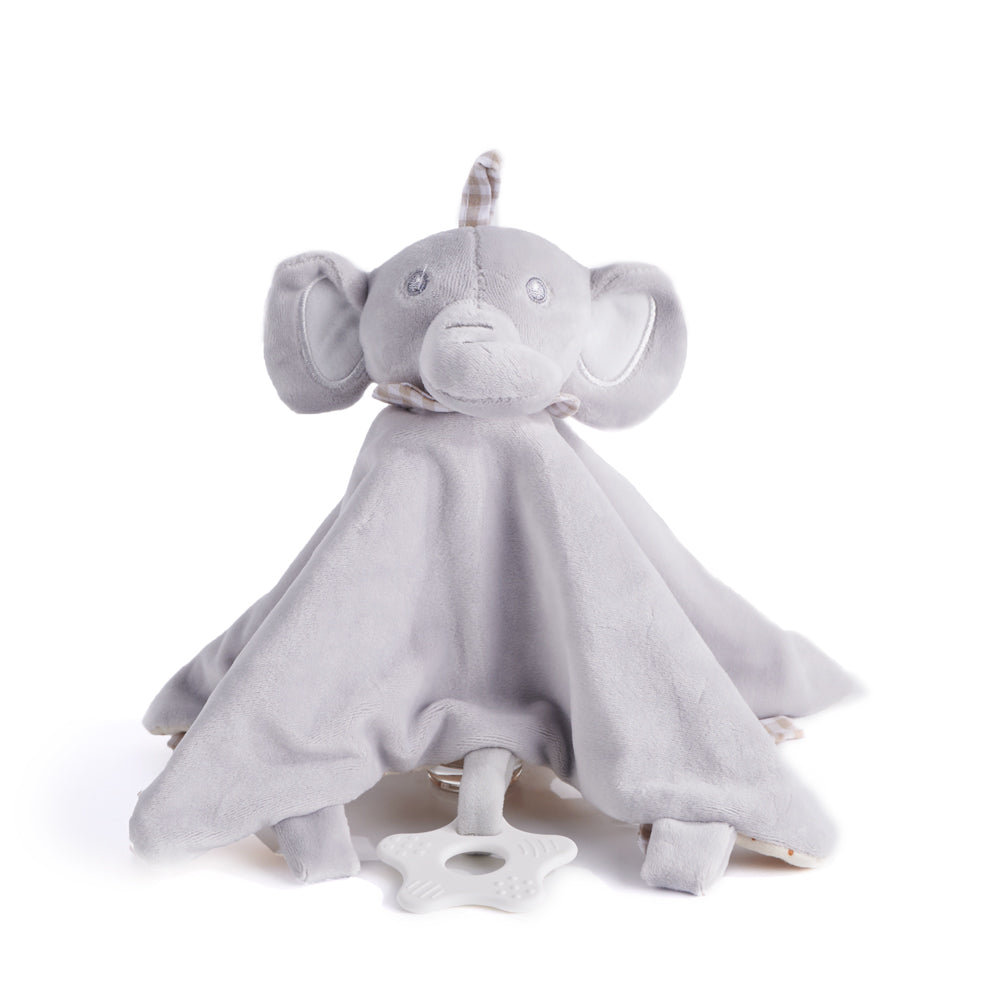 Grey Plush Elephant Blanket - Heart & Thorn - USA baby gift delivery