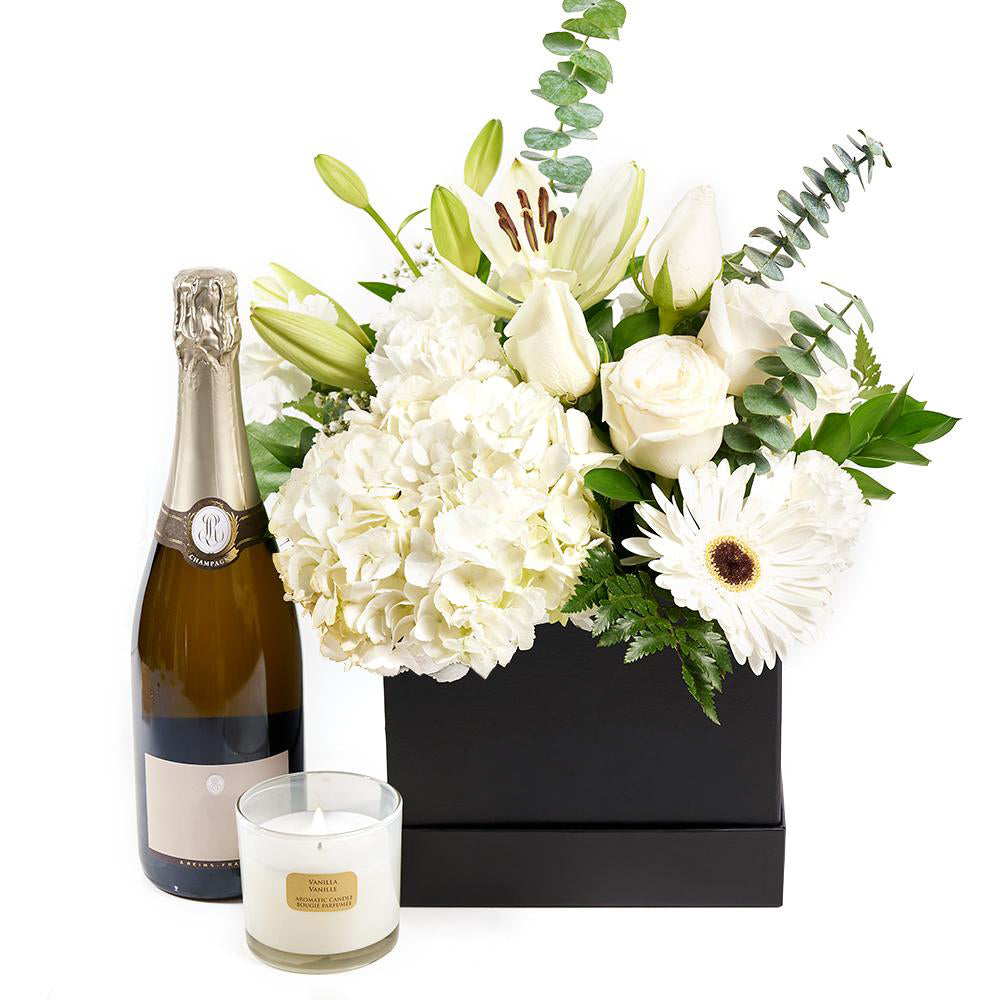 Heavenly Scents Flowers &amp; Champagne Gift - Heart &amp; Thorn flower delivery - USA delivery