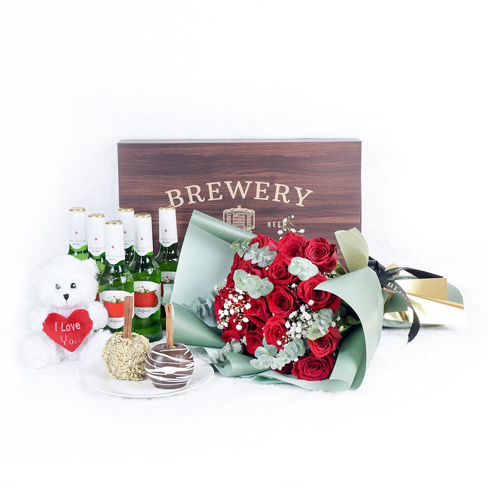 It's a Fun Surprise! Flowers &amp; Beer Gift - Heart &amp; Thorn flower delivery - USA delivery