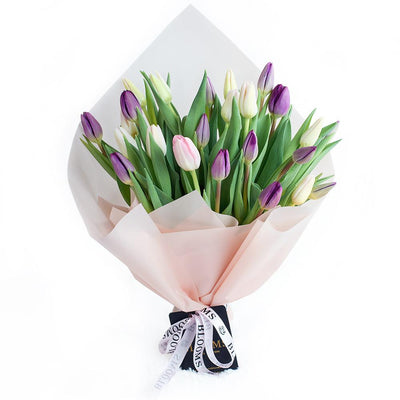 Lilac Dreams Tulip Bouquet - Heart & Thorn flower delivery - USA delivery