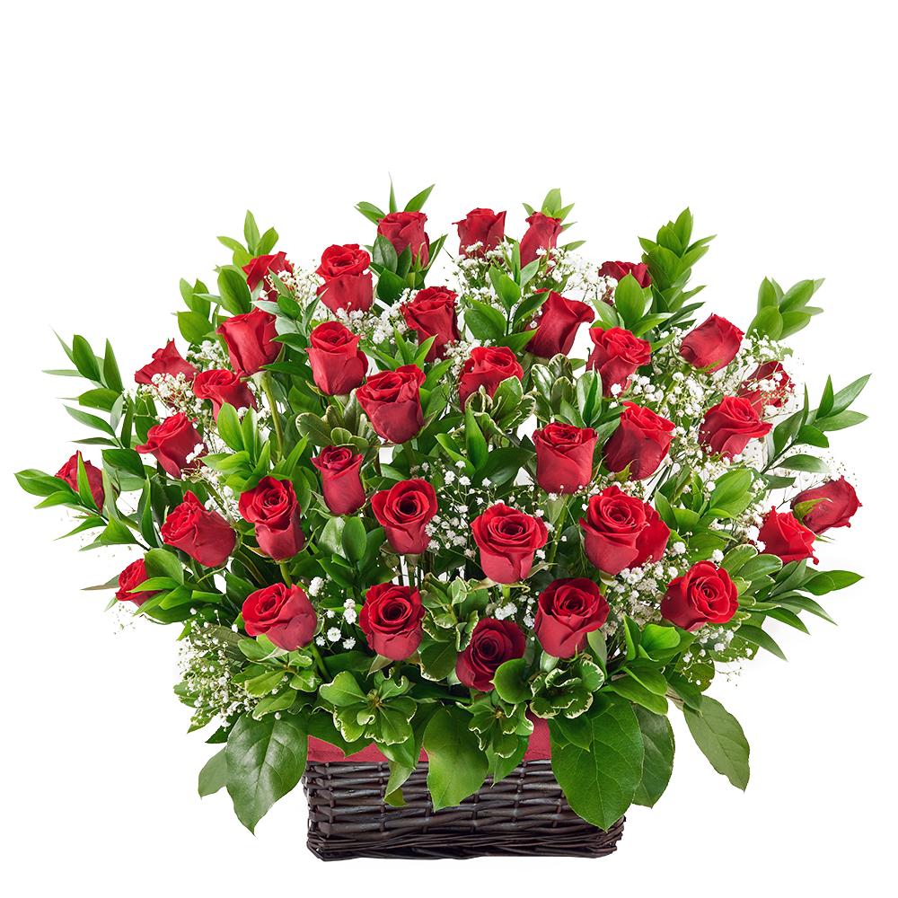 Loving You Red Rose Basket - Heart & Thorn flower delivery - USA delivery