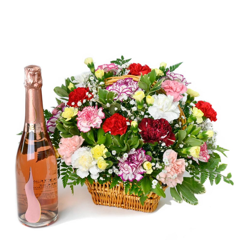 Luxe Delight Flowers Champagne Gift from Heart &amp; Thorn USA - Flower Gift Basket - USA Delivery