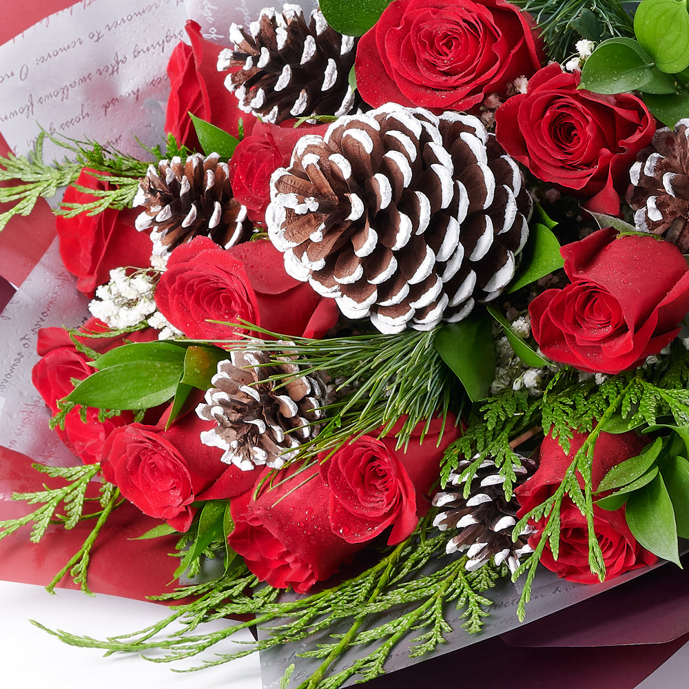 christmas,  holiday,  Rose Arrangement,  Flower Arrangement,  Floral Arrangement,  Rose Bouquet,  Flower Bouquet,  Set 24016-2021, holiday rose delivery, delivery holiday rose, christmas bouquet usa, usa christmas bouquet