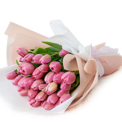 Pink Paradise Tulip Bouquet - Heart & Thorn flower delivery - USA delivery