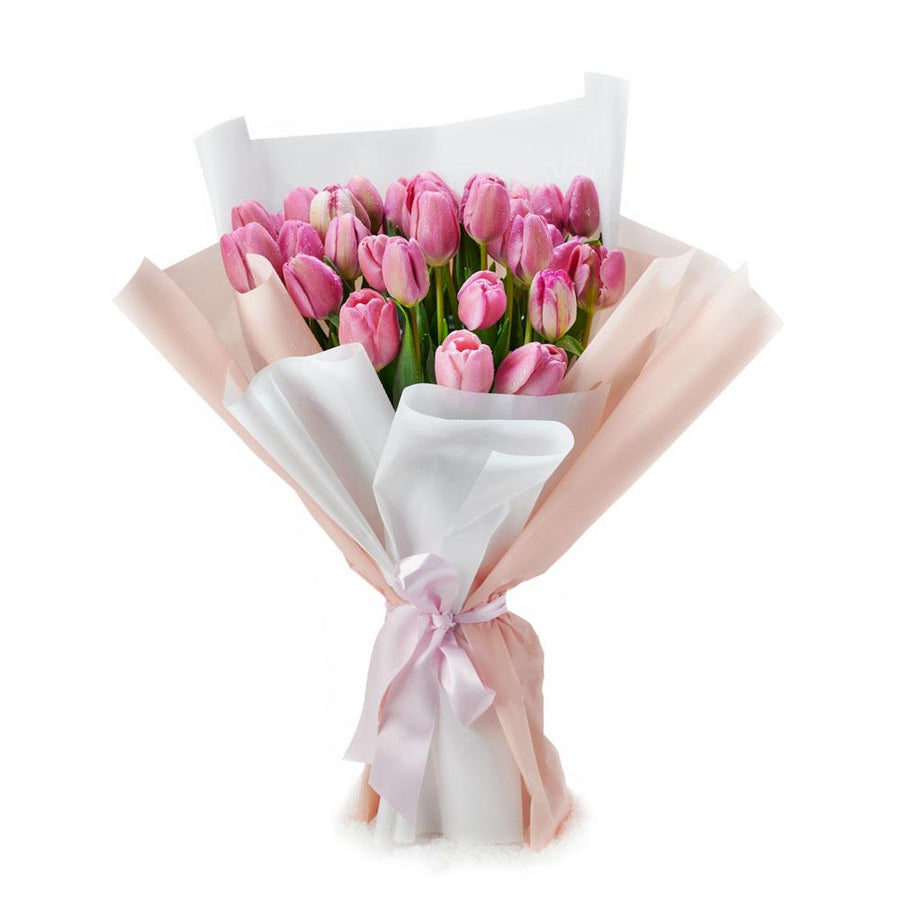 Pink Paradise Tulip Bouquet - Heart & Thorn flower delivery - USA delivery