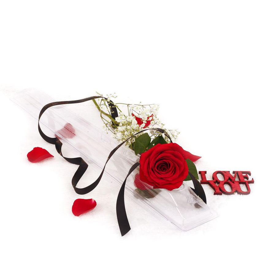 Valentine's Day Single Red Rose - Heart & Thorn flower delivery - USA delivery