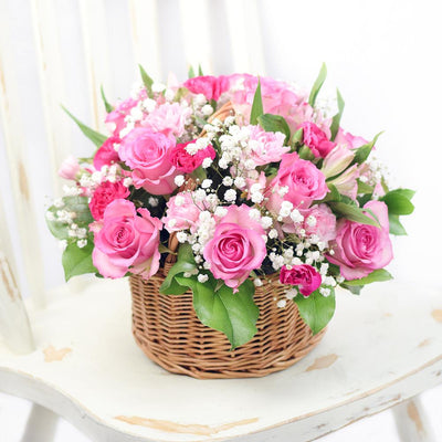 Simply Sweet Spring Flower Basket - Heart & Thorn flower delivery - USA delivery