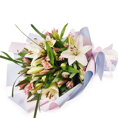 Summer Splash Lily Bouquet - Heart & Thorn flower delivery - USA delivery