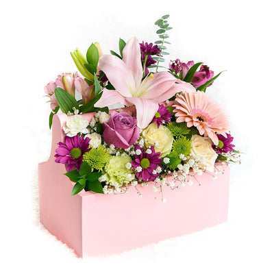 Think Pink Box Arrangement - Heart & Thorn flower delivery - USA delivery