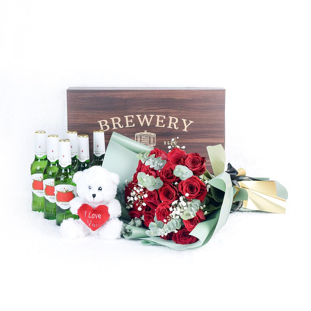 Time to Celebrate Flowers & Beer Gift - Heart & Thorn flower delivery - USA delivery