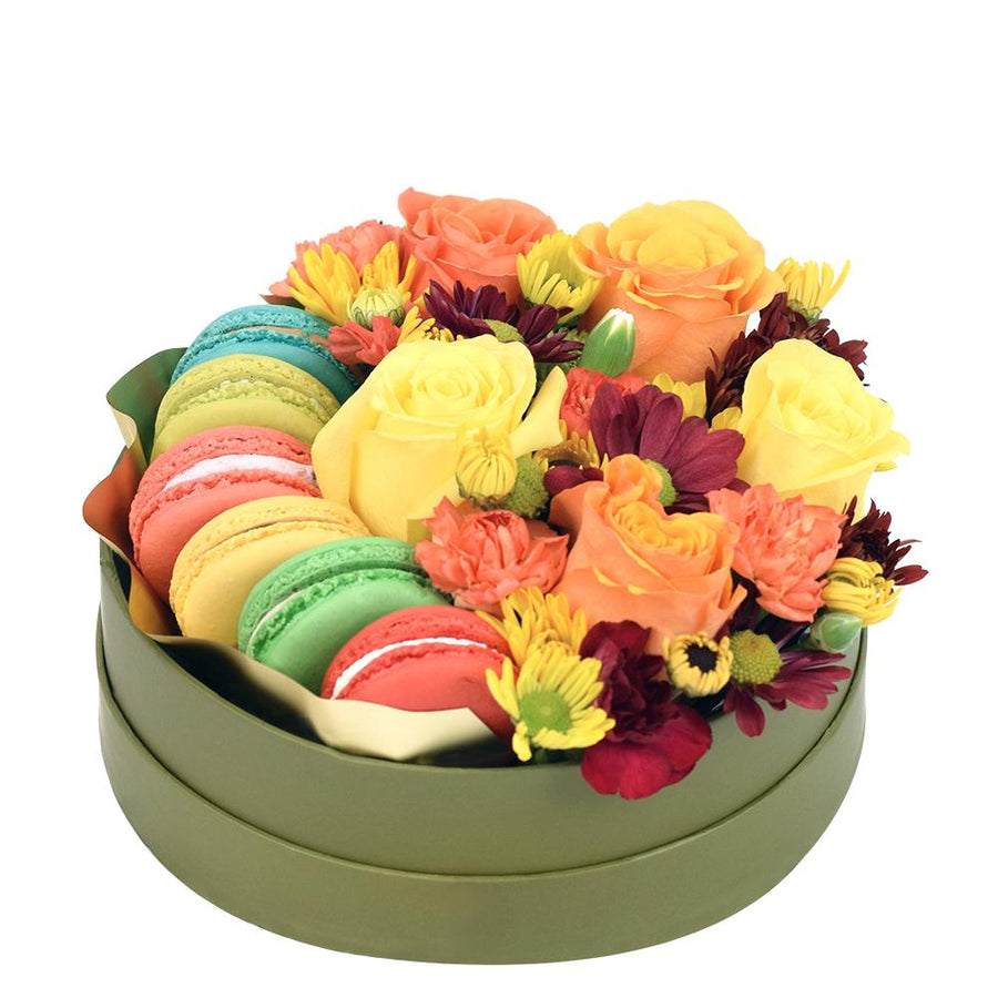 Vintage Rainbow Floral Gourmet Box Set from Heart & Thorn USA - Flower Gift Basket - USA Delivery